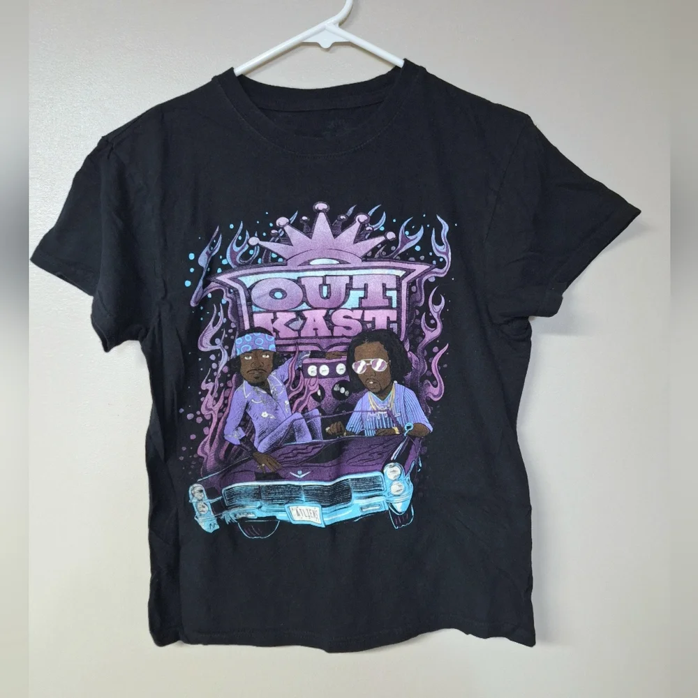 Outkast Atliens Mens S Black Graphic T-Shirt Lowrider Hip Hop Rap Cartoons - Picture 8 of 10